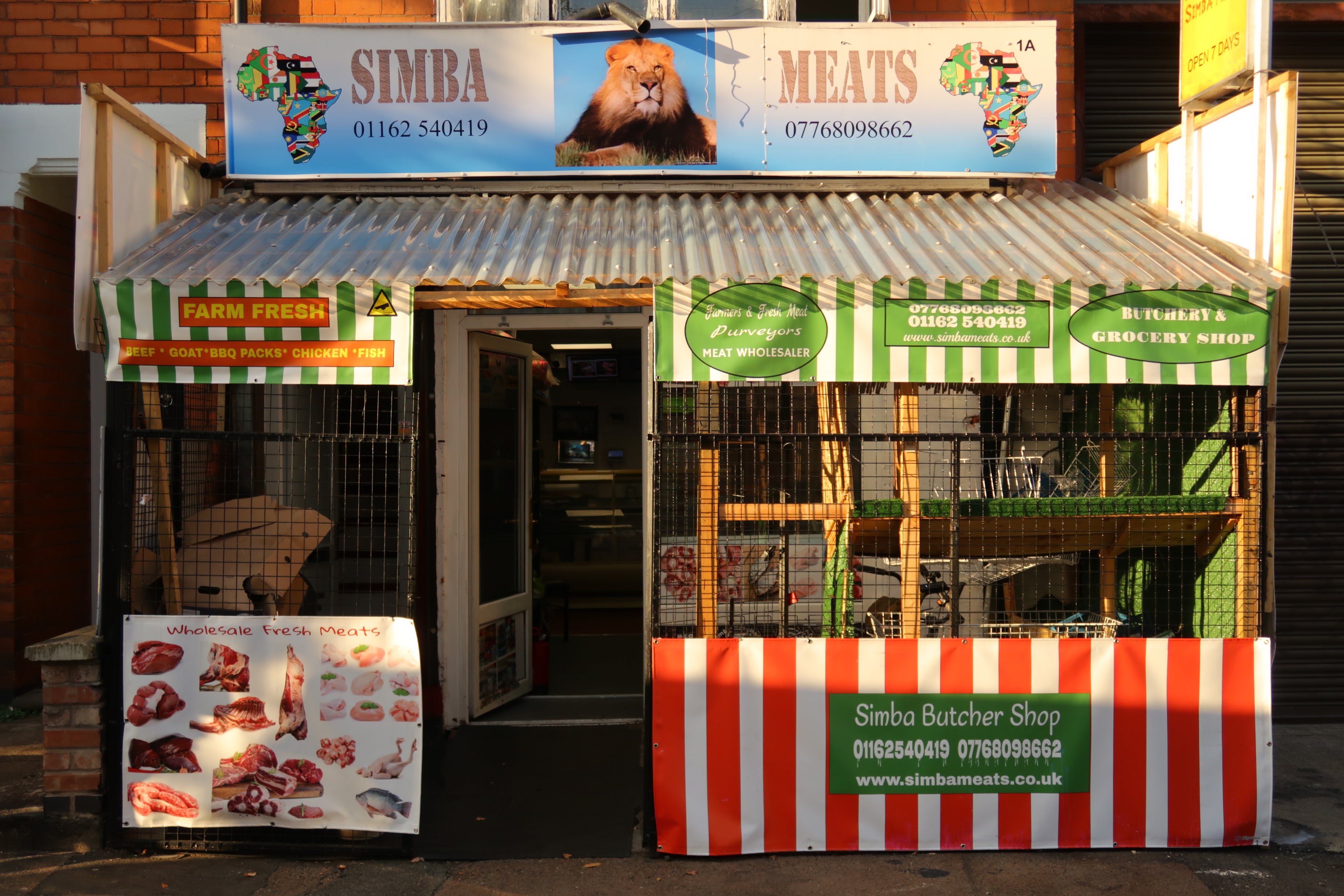 Front of Simba Meats store 